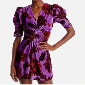 Rhode Womens Leanna Velvet Short Mini Dress Size Large